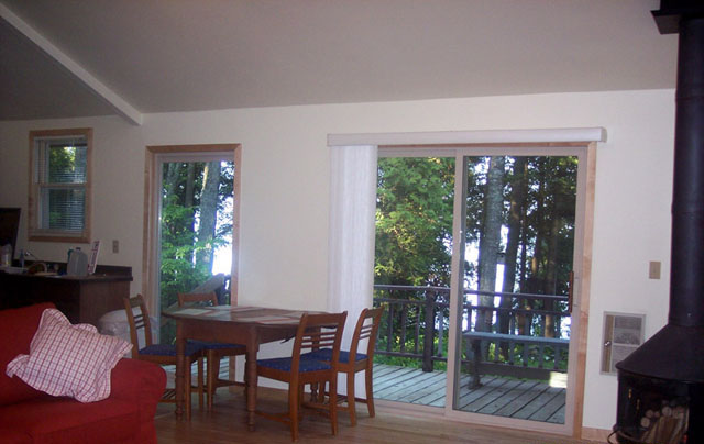 Lake Michigan cabin dining room view of lake